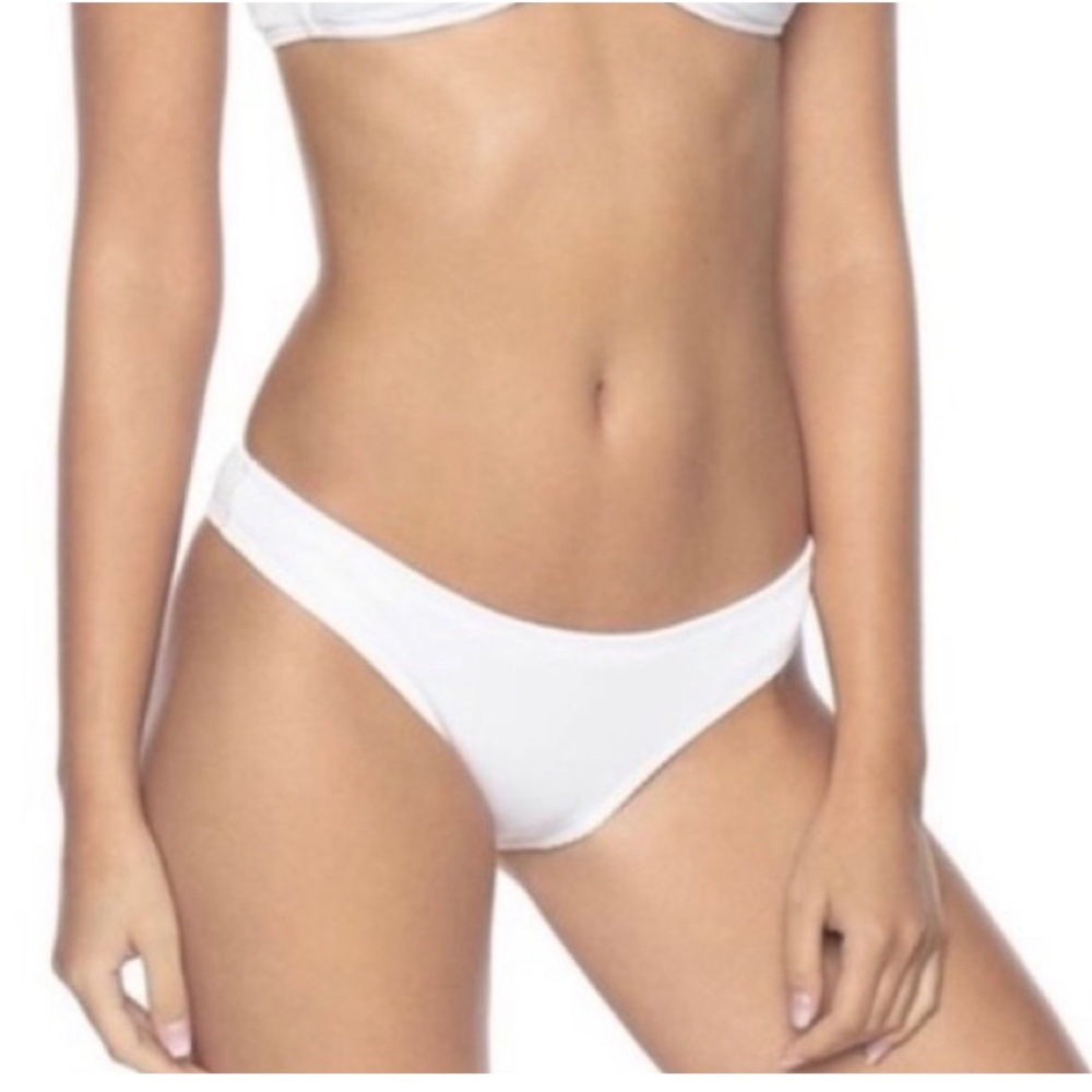 PilyQ White Pearl Basic Teeny Bikini Swim *BOTTOM Size Large NEW